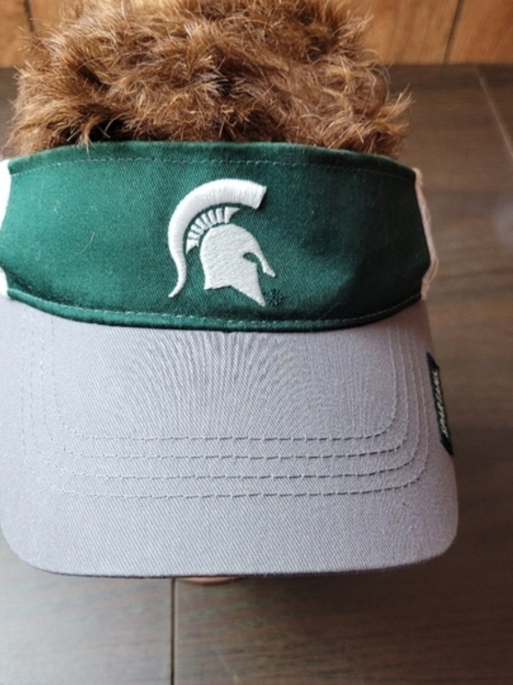 Captivating Headwear Green and Gray Spartans Visor